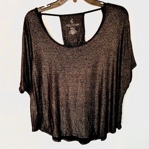 Black and gold short sleeve top